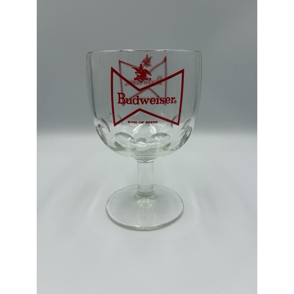 Budweiser King of Beers Stemmed Goblet Beer Glass Breweriana